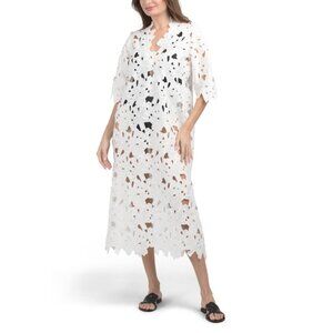 COLOURBROOKE White Lace Caftan Cover-up